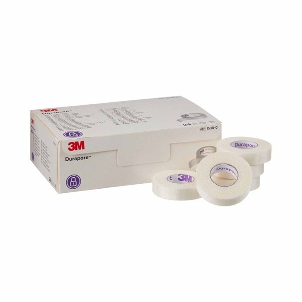 3M Durapore Medical Tape White 1/2 Inch X 10 Yard Silk-Like Cloth NonSterile, 24PK 1538-0 - main